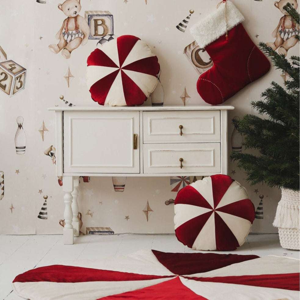 Christmas Round Patchwork Mat