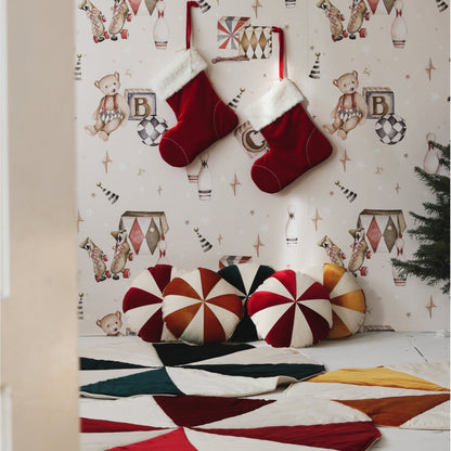 Christmas Round Patchwork Mat