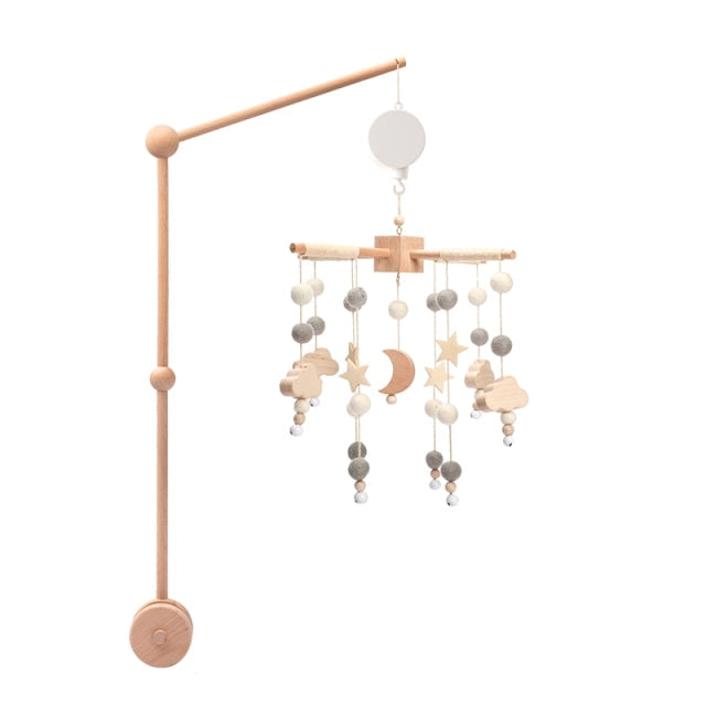 Moon Crib Mobile & Wooden Arm